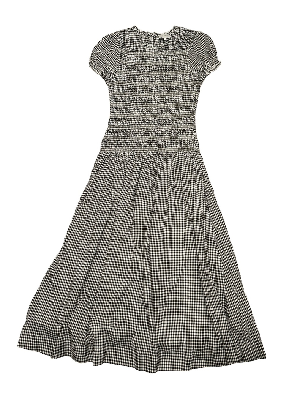 NWOT Reformation Women’s Size 12 Black and White Gingham Short Sleeve Maxi Dress